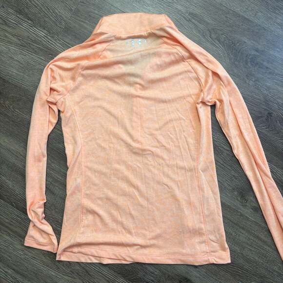Under Armour Womens Heath Gear Top Long Sleeve 1/2 Zip pastel tangerine - Picture 2 of 5